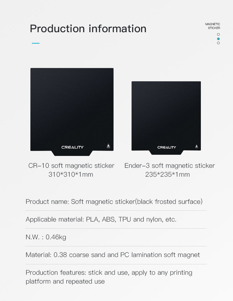 Creality Magnetic Sticker with Edge 310*310*1mm for CR 10 3D Printer